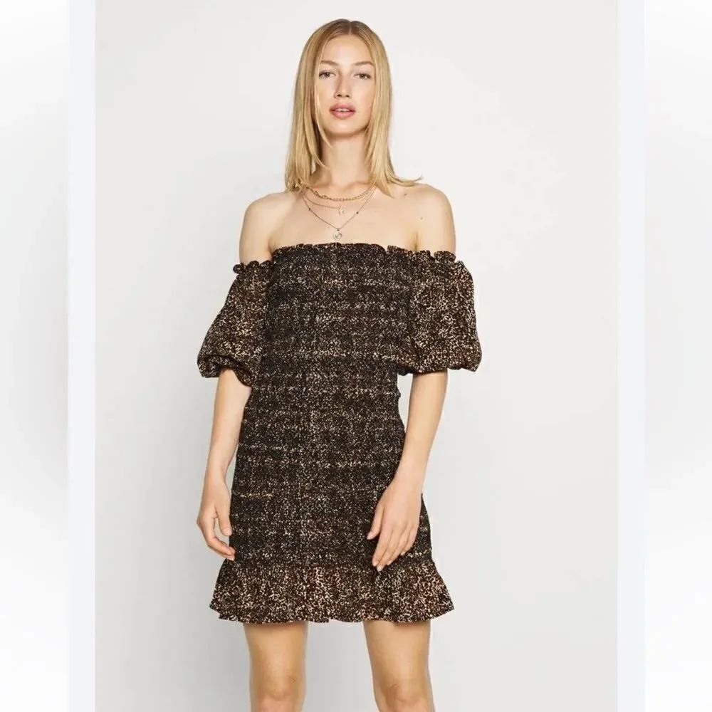 Topshop Smocked Off the Shoulder Dress